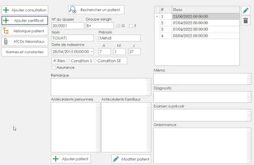 Gestion de cabinet médicale pédiatrie