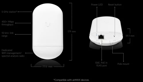Ubiquiti NanoStation Loco5AC - Pont Wi-Fi Extérieur 5GHz