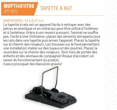 Pièges mécaniques (Rats & Souris)