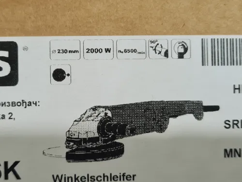 Meuleuse d'angle 230mm 2000W poignée et Carter réglage rapide - PERLES HSW 6206K (Slovenia)