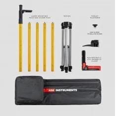 Perche sectionnelle avec trépied + support + sac max 3.6m Pour les Niveaux Lasers - ADA SILVER PLUS