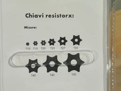 VALEX - Jeu de 9 clés Torx percée forme L chromé T10-T50 (Italy)