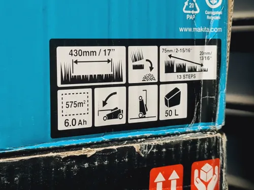 Tondeuse Sans Fil - MAKITA DLM432PT2 36V (18V+18V) 2 Batteries 5.0Ah + chargeur doublé (Romania)