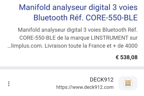 MANIFOLD DIGITAL avec flexibles et sondes - LINSTRUMENT CORE-550-BLE (Bluetooth)