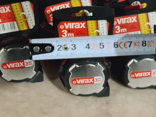 Mètre ruban recto verso Classe II - VIRAX 3mx16mm / 5mx25mm (boîtier inox + caoutchouc)