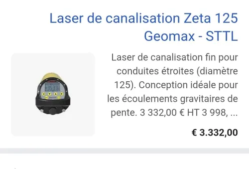 Laser de canalisations 200 mètre - GEOMAX Zeta 125 (2021) 
