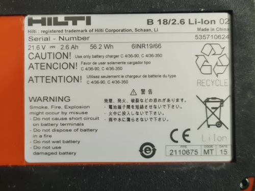 HILTI B22 - Batterie CPC 22V 2.6/3.0/4.0/5.2/8.0Ah (Poland)