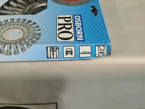 Brosse circulaire à fil torsadé du meuleuse Ø180 mm - fil inox 0,50mm OSBORN PRO (Germany)