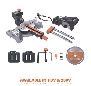 Scie à onglet radiale 210mm 1500W lame TCT coupe tout - ÉVOLUTION R210SMS