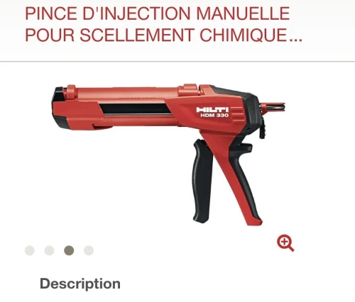 HILTI HDM 330 - pistolet d'injection résine hilti cartouche 330ml 