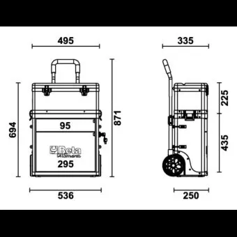 BETA C41 Smart - Chariot porte-outils métallique à deux modules superposables (vide)