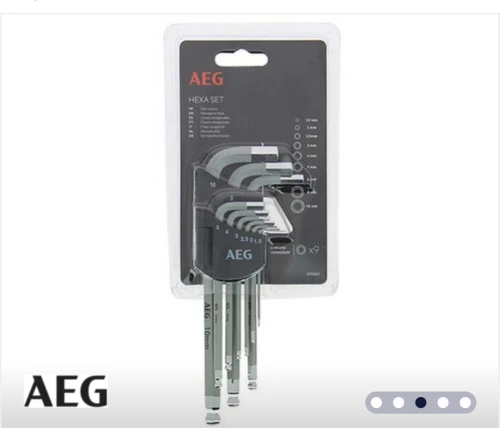 AEG - Jeu De 9 Clés Mâles / Allen à tête sphérique (1.5-10mm)