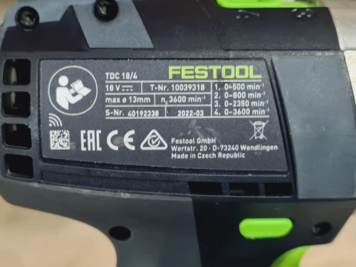 Kit FESTOOL 18V perforateur BHC 18 + Visseuse perceuse 4 vitesses TDC 18/4 (BL-2023-Czech)