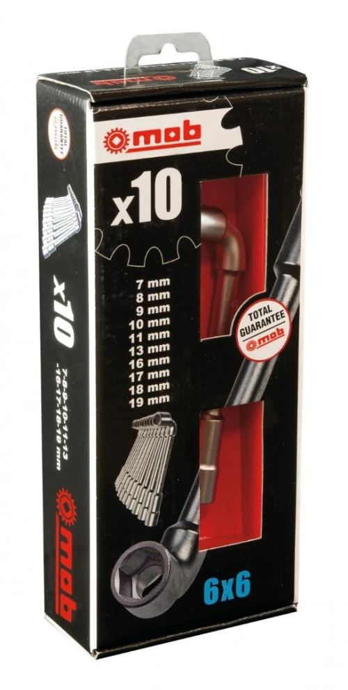MOB - Jeu de 10 clé a pipe déboucher 6 pant de 7 à 19mm (France)