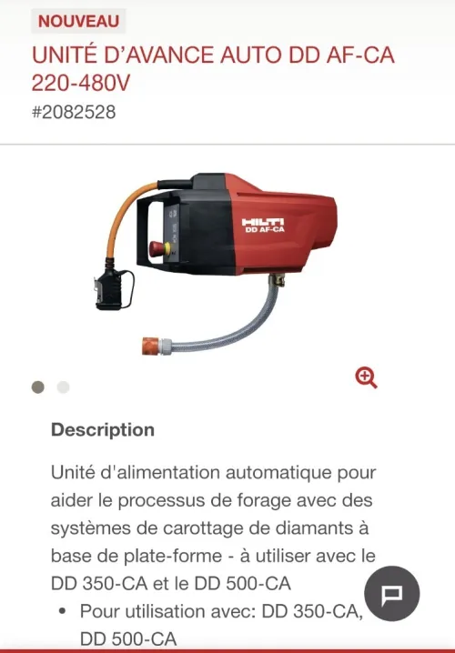 HILTI DD AF-CA - unité d'avance auto pour carotteuse DD 350-CA / DD500-CA (230-380V)