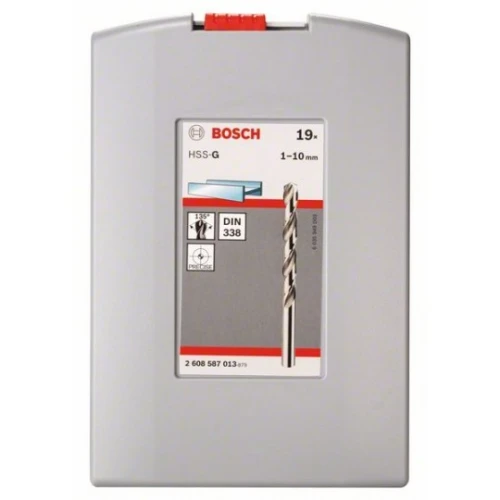 Forets à métaux HSS-G jeu de 19 pcs de 1,0-10,0mm - BOSCH Professionnel (DIN338)