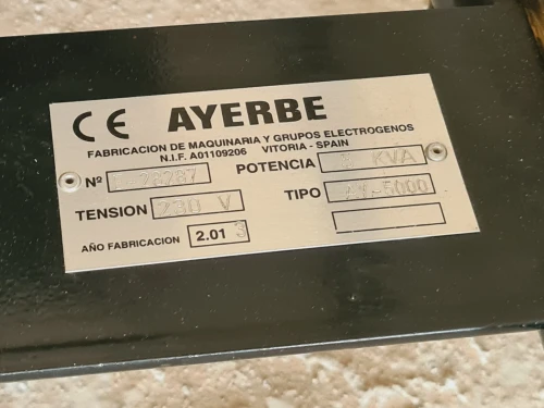 Groupe electrogène ess 5KVA 220V moteur HONDA GX270 - AYERBE 5000H (Italy-Japan)