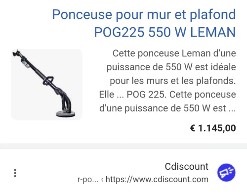 Ponceuse girafe moteur sur bras - MIRCA LEMAN POG225 (France)