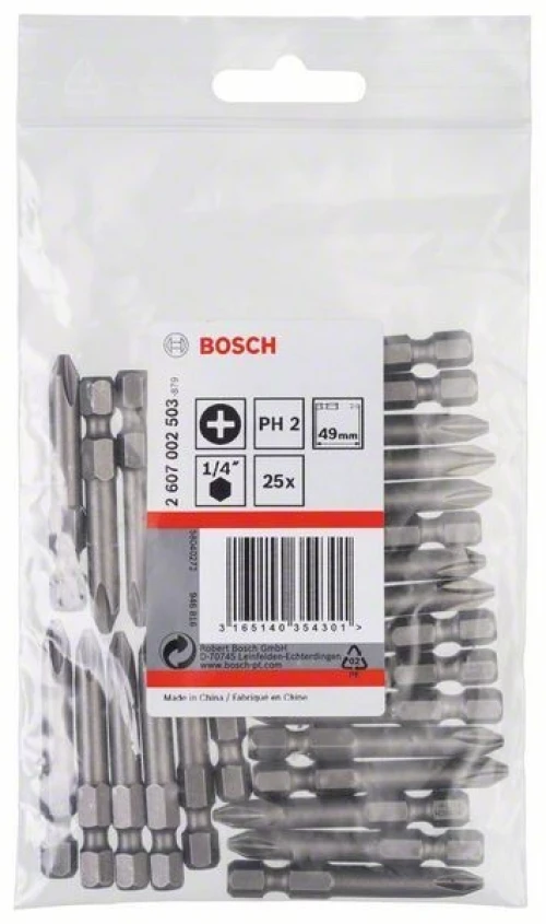 Pack 25 Embout de vissage PH2 49mm / PZ2 49mm - BOSCH ExtraHard
