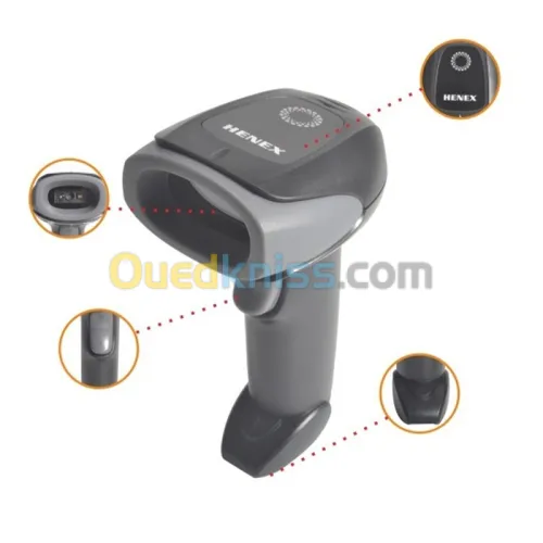 LECTEUR CODE A BARRE SANS FIL HC-3206R HENEX AVEC SUPPORT