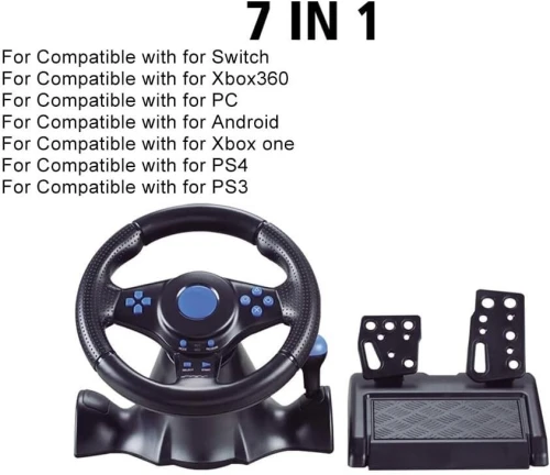 Volant  GT-V7 compatible avec NS Switch/ PS4/ PS3/ pc/ Xbox 360/ Xbox one/ android.