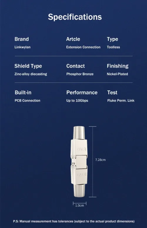 COUPLEUR RJ45 CAT.6A METAL LW-CEC-C6AS /REF:4330