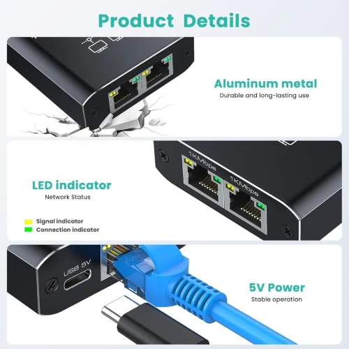SPLITTER RJ45 2PORT 1000MBS /REF: 5232