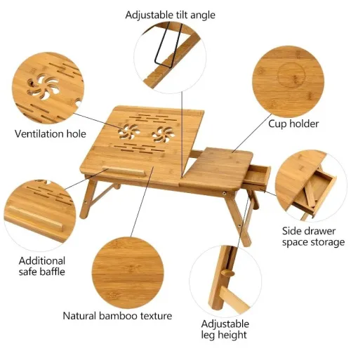Table Laptop BAMBOO BM62 BM92 Pliante -Refroidissement USB //REF: 2362 - 7269