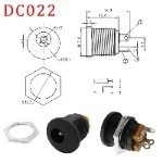 CONNECTEUR DC POWER 5.5X2.1MM FEMELLE _ NOIR /REF:5026