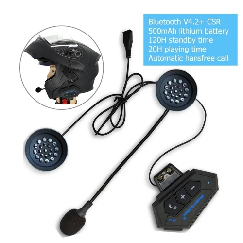 Écouteurs de moto sans fil Bluetooth 5.0 étanche FM GPS deux côtés BT12 /SKU: 5598
