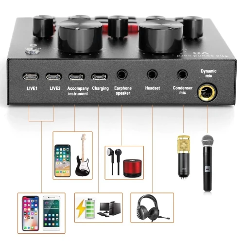 AMPLIFICATEUR DE SON BLUETOOTH V8  /REF:5864