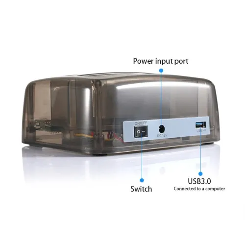 DOCKING HDD STATION D ACCUEIL USB 2.0 2.5" 3.5" 2 HDD IDE/STA + SD USB3.0_S8 /REF: 2826