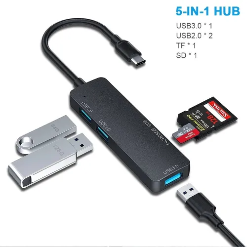 ADAPTATEUR TYPE C TO 3USB +VGA+HDMI+TF RES GIGA 8IN1 /REF: 3928 Station d'accueil