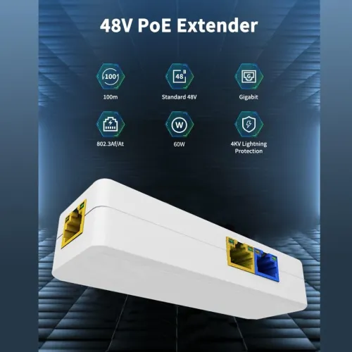 EXTENDER RJ45 POE 01 TO POE 02 PORTS CASCADE 4TIMES 130M  (GNT-69P31) REF : 3475