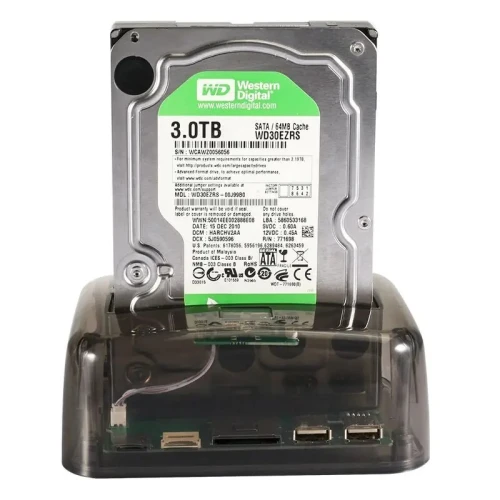 DOCKING HDD STATION D ACCUEIL USB 2.0 2.5" 3.5" 2 HDD IDE/STA + SD USB3.0_S8 /REF: 2826