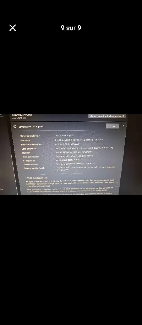 Acer aspire I5 8eme Gamer