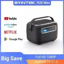 VIDÉO PROJECTEUR PORTABLE BYINTEK R20 MAX | FULL HD 1080P 3D, ANDROID & BATTERIE INTÉGRÉE