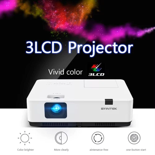 datashow vidéoprojecteur WUXGA 3LCD 5000 ANSI haute luminosité pour grande salle Byintek k200K 
