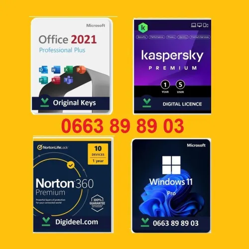 Microsoft Office 2021 pro plus Outlook  Word Excel PowerPoint Access Windows 10 Visio Project 2021 Anti Virus Kaspersky VPN Norton Antivirus baridimob Licence Originale Gros revendeur