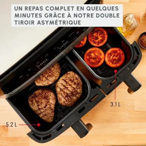 AIR FRYER MOULINEX DUAL EASY FRY & GRILL 8.3L (5.2+3.1) DOUBLE BAC 2450W / CASH ET FACILITÉ