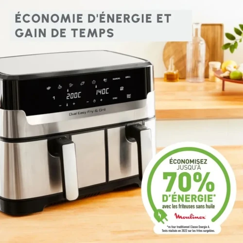 AIR FRYER MOULINEX DUAL EASY FRY & GRILL 8.3L (5.2+3.1) DOUBLE BAC 2450W / CASH ET FACILITÉ