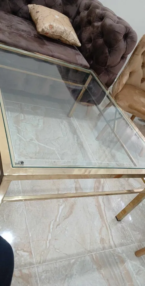table basse inox doré neuf