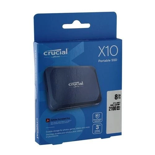 Disque dur ssd externe Crucial X10 8 TB UP TO 2100 MB/s