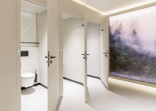 cabine sanitaires en hpl et accessoires en aluminium anodisée