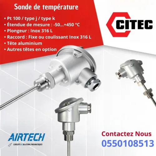 THERMOCOUPLE - PT100 - SONDE DE TEMPERATURE - SOND DE NIVEAU - TYPE K - TYPE J - THERMOMETRE