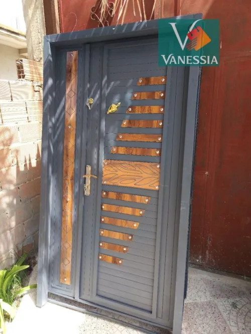 Porte D'Entrée  En Fer 120Cm Double Vachette