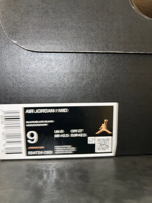 Air Jordan 1 Nike Noir 42,5