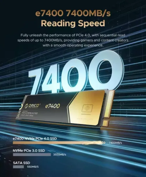 Disque dur SSD nvme 2TB 7400 MB/s