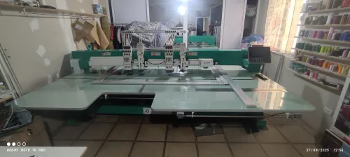 ماكنة طرز الكتروني machine a broderie industrielle double tete et travail fatla, passiplat