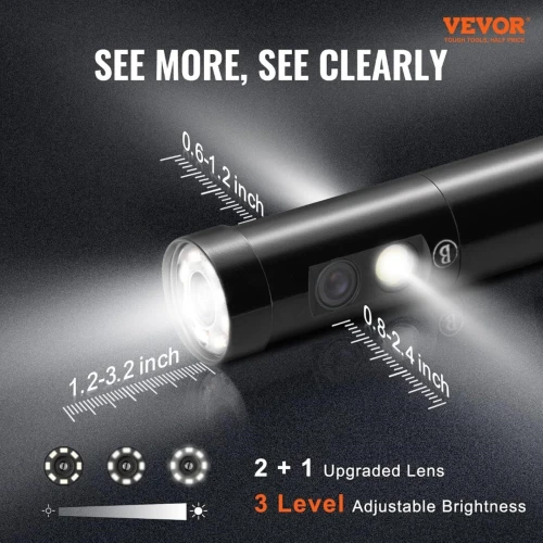 VEVOR Caméra Endoscope d'inspection industeriel à Triple Objectif FHD model SCB